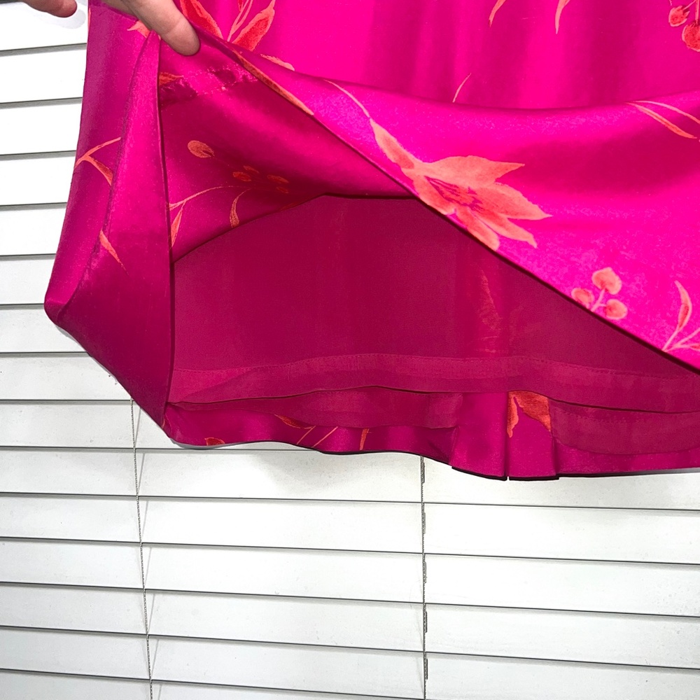 🚫SOLD! •NWT|•JONES NEW YORK•| 100% Silk Pink Orange Hibiscus Floral Skirt - Picture 10 of 14